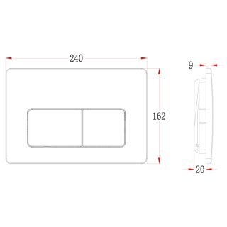 Кнопка смыва Veconi FLUSH V5, FLV5-B, 240х162х9, пластик, черный матовый